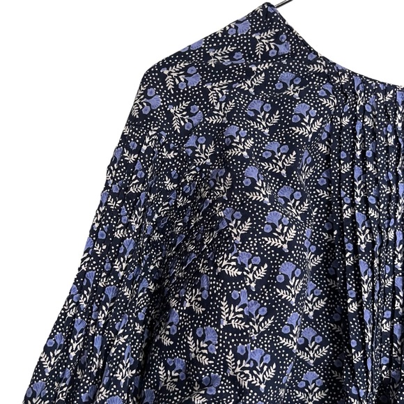 VOLOSHIN Cropped Indigo Blue Floral Crop Top Size XS - Picture 10 of 13